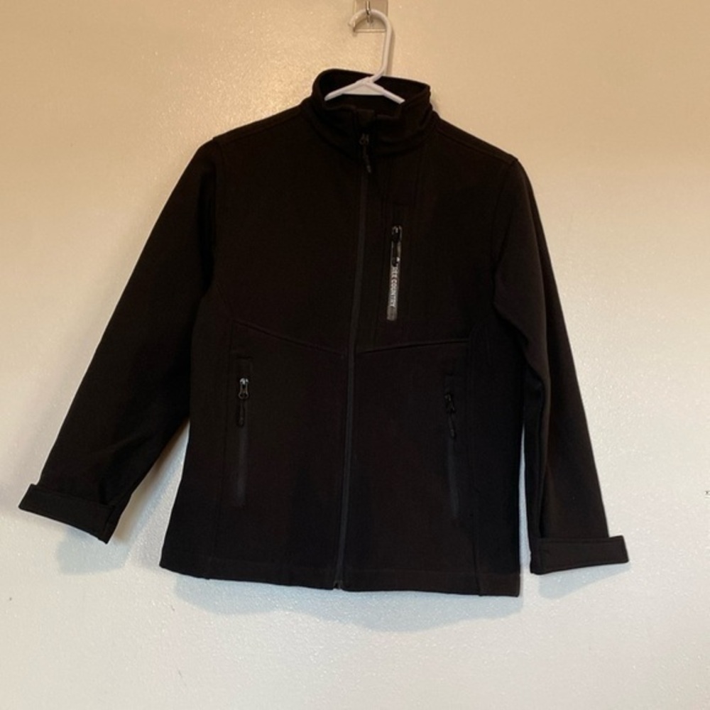 Free Country black soft shell full zip up with pockets fleece lined jacket coat